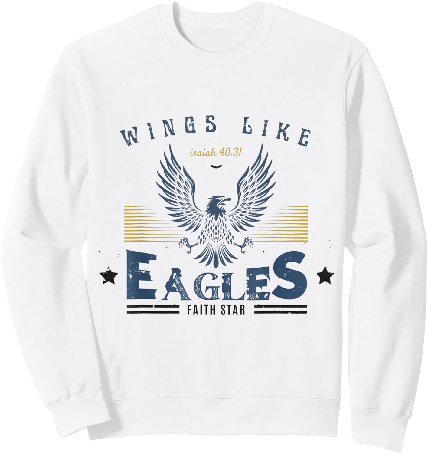 Faith Star - "Wings Like Eagles " vintage Sweatshirt - Sweatshirt | White