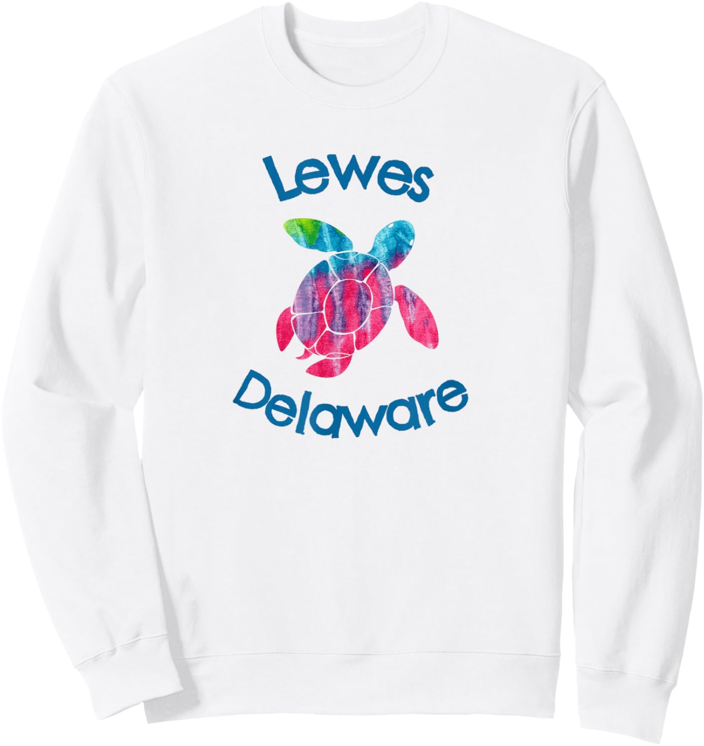 Lewes Delaware Beach Rustic Watercolor Loggerhead Turtle Sweatshirt - Sweatshirt | White