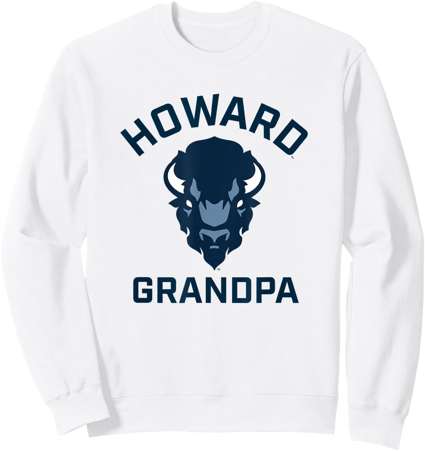 Howard University Bison Arched Grandpa Sweatshirt - Sweatshirt | White