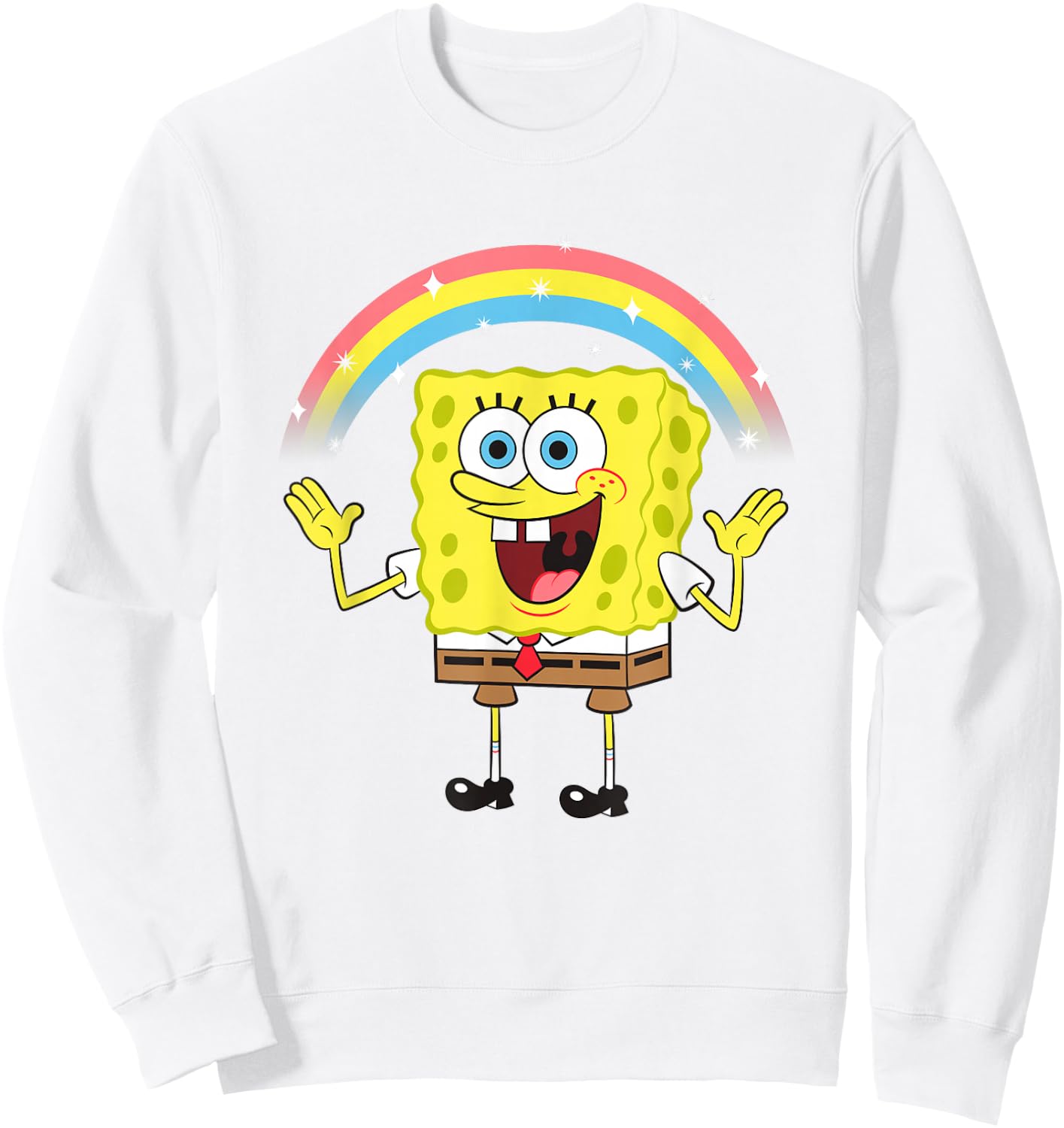 SpongeBob SquarePants Imagination Rainbow Happy Logo Sweatshirt - Sweatshirt | White