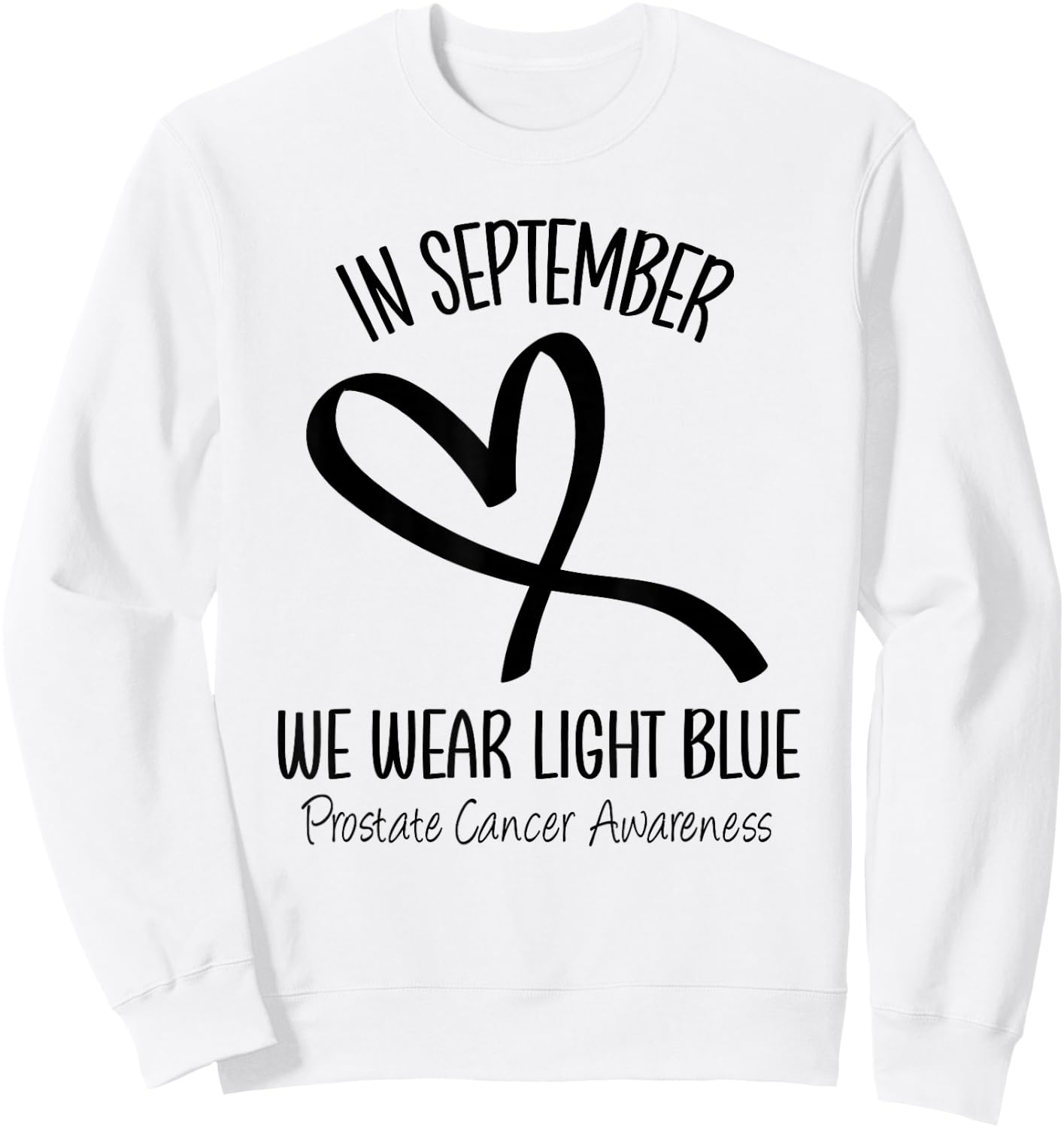 Rainbow September Blue Prostate Cancer Awareness Ribbon Sweatshirt - Sweatshirt | White