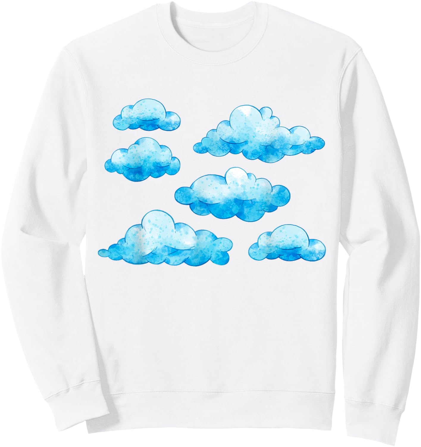 Blue White Clouds Sweatshirt - Sweatshirt | White