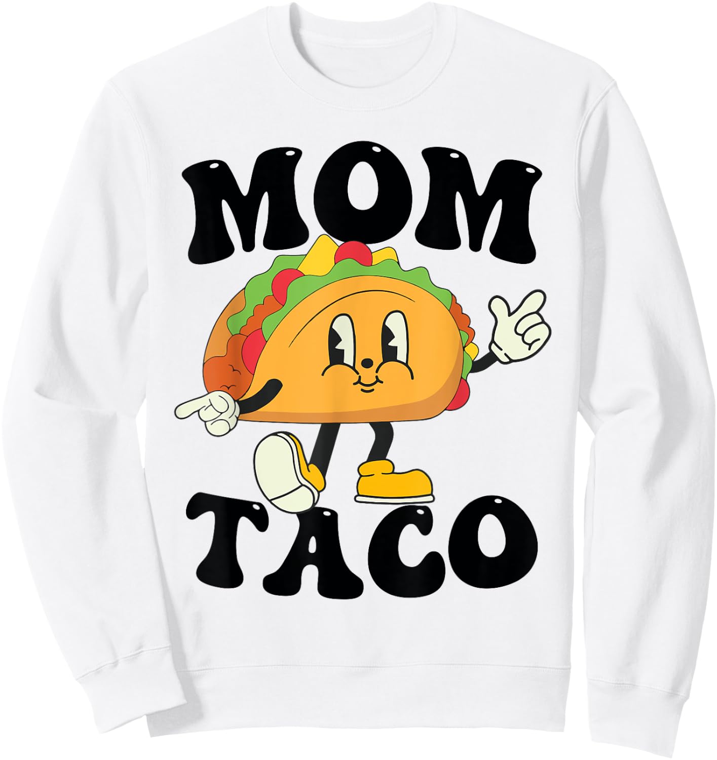 Mom of the Birthday Boy Girl Taco Mexican Birthday Family Sweatshirt - Sweatshirt | White