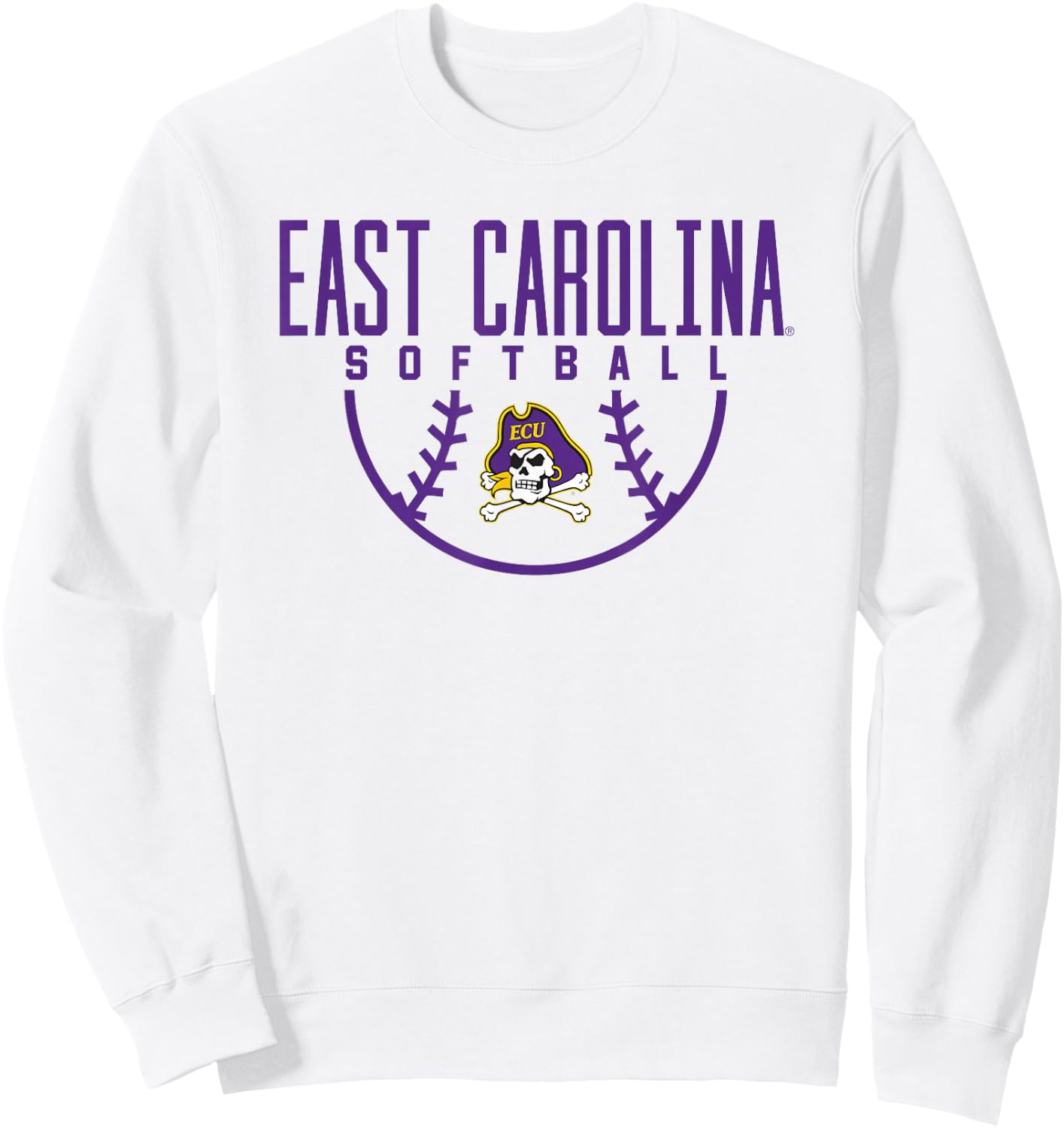 East Carolina University ECU Pirates Softball Sweatshirt - Sweatshirt | White