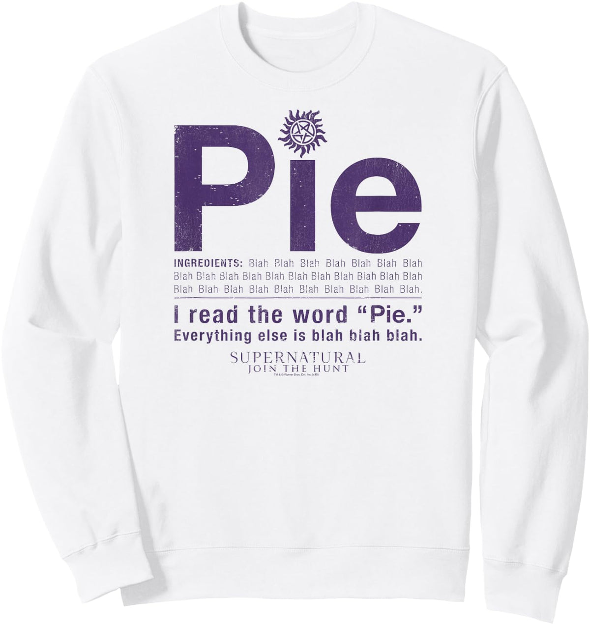 Supernatural Pie Sweatshirt - Sweatshirt | White