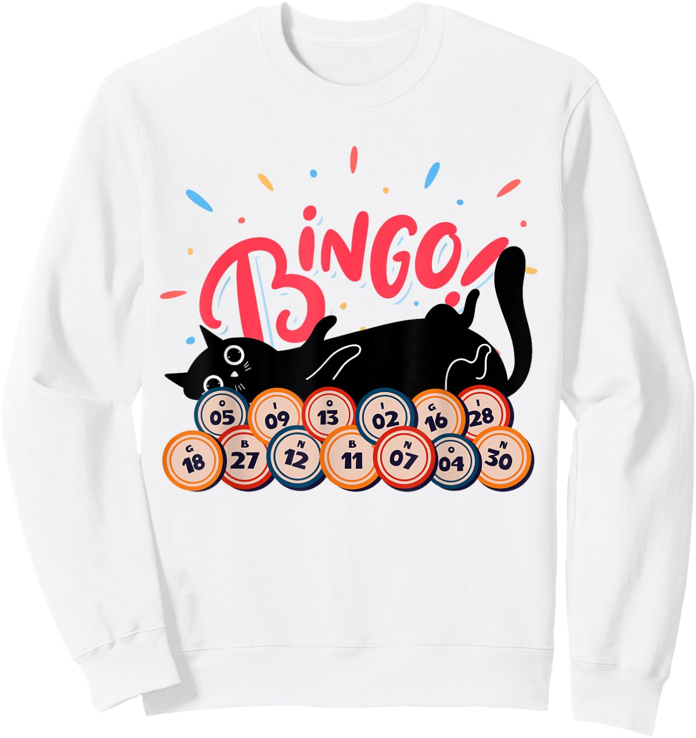 Bingo Balls and Cats - Bingo Player Gambling - Bingo Sweatshirt - Sweatshirt | White