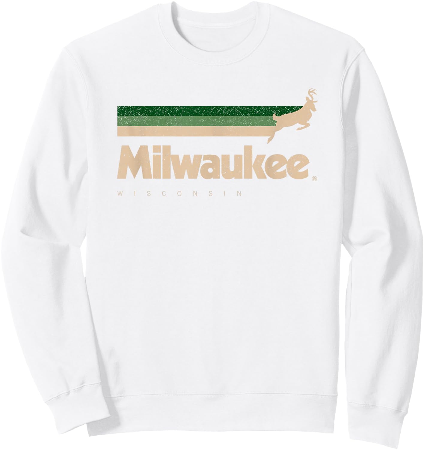 Green Milwaukee Basketball B-Ball City Wisconsin Milwaukee Sweatshirt - Sweatshirt | White