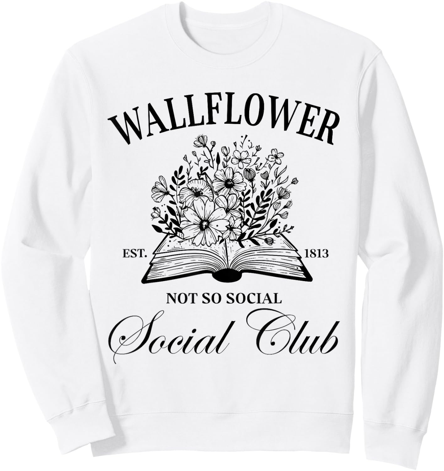 Wallflower Social Club, Wildflower Social Club, Book Lover Sweatshirt - Sweatshirt | White