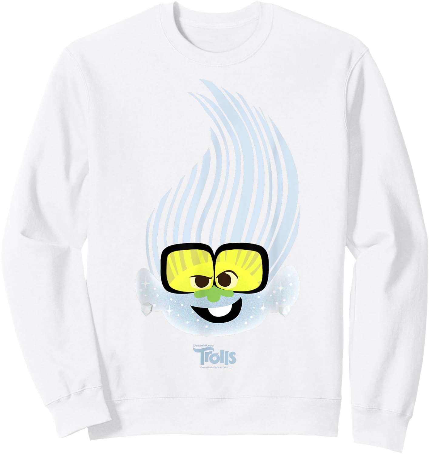 DreamWorks Trolls Tiny Diamond Big Face Sweatshirt - Sweatshirt | White