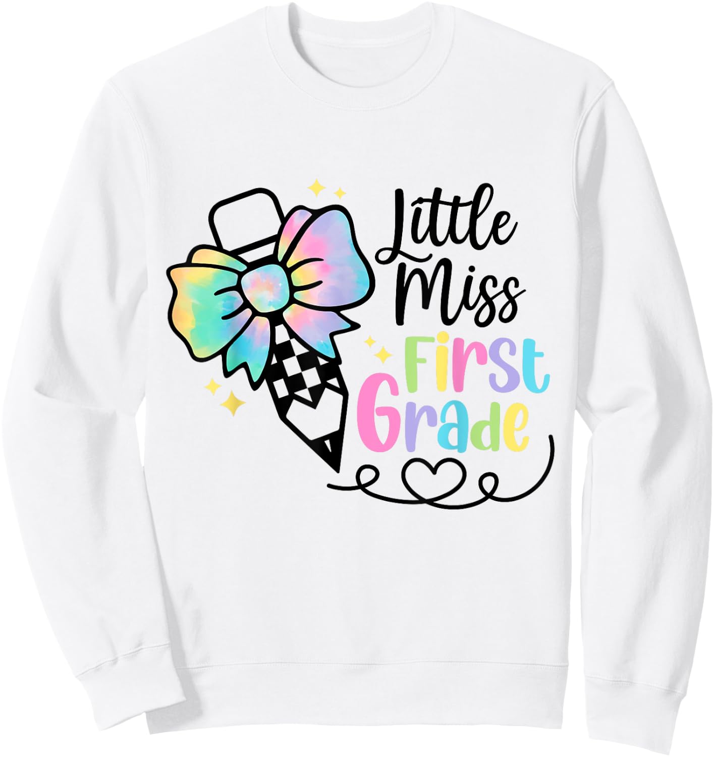 Cute First Grade Girls Back to School First Day of 1st Grade Sweatshirt - Sweatshirt | White