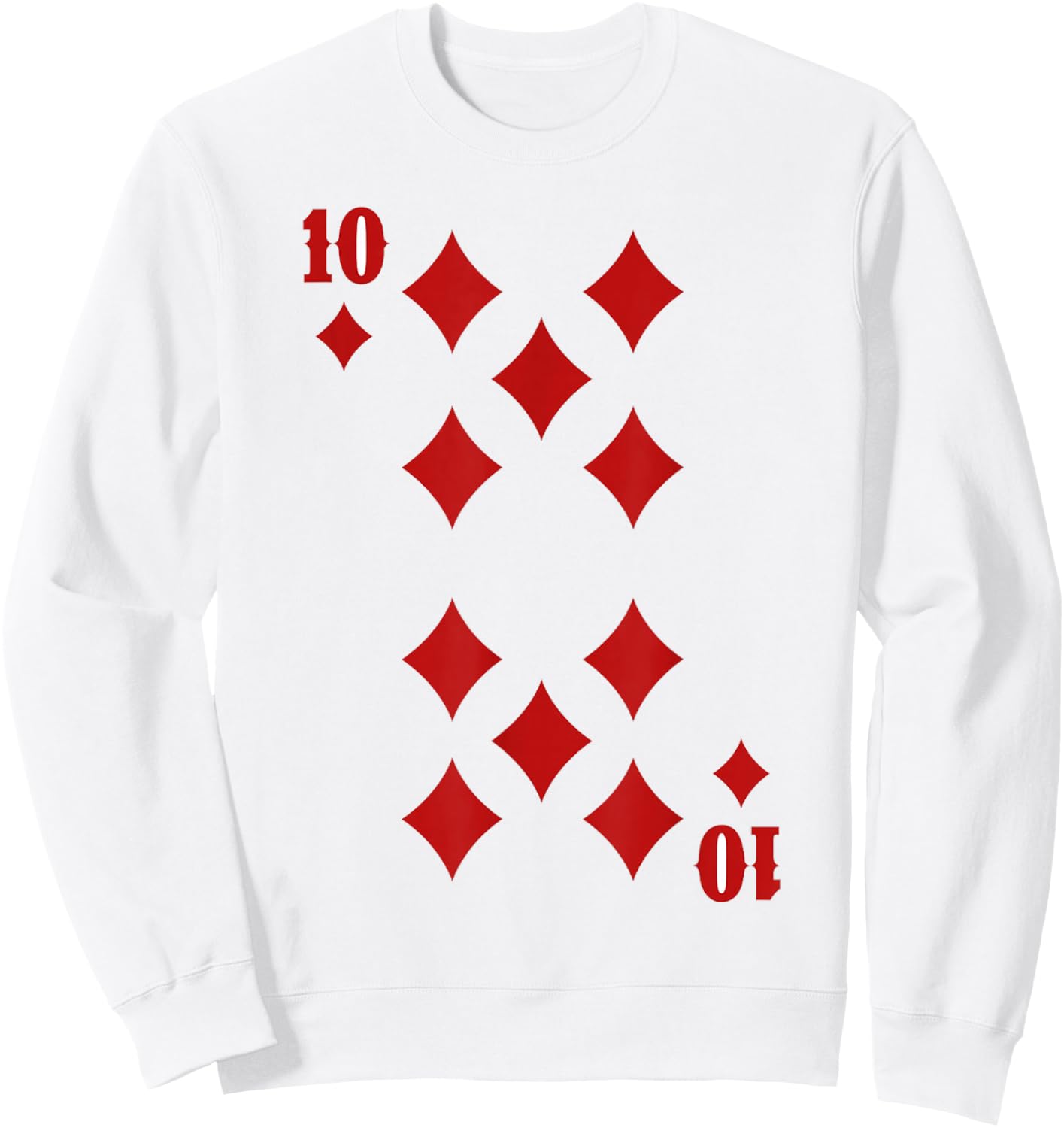 10 of Diamonds Playing Cards Halloween Group Matching Sweatshirt - Sweatshirt | White