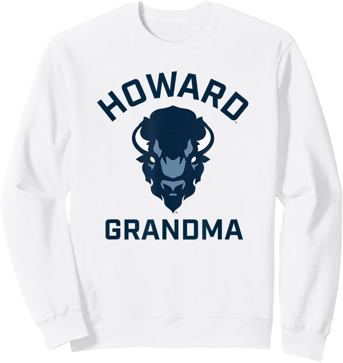 Howard University Bison Arched Grandma Sweatshirt - Sweatshirt | White