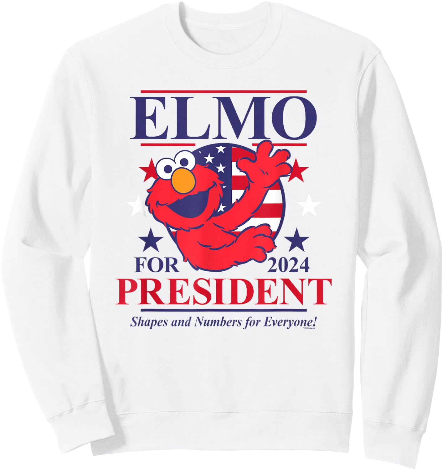 Sesame Street Elmo for President 2024 Sweatshirt - Sweatshirt | White