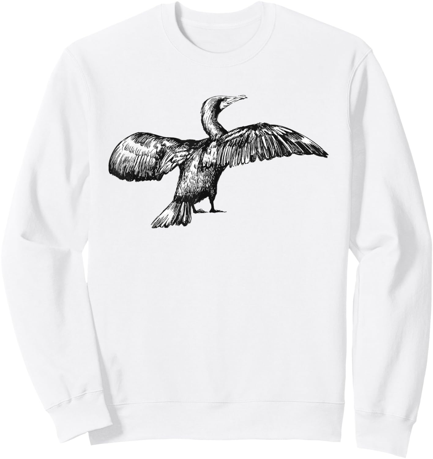 Cormorant Bird Sweatshirt - Sweatshirt | White