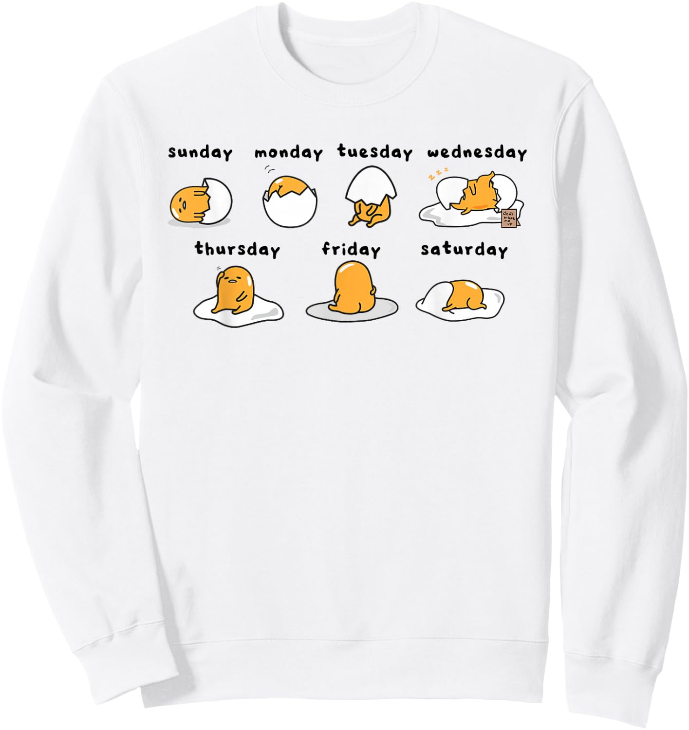 Gudetama Days of The Week Sweatshirt - Sweatshirt | White