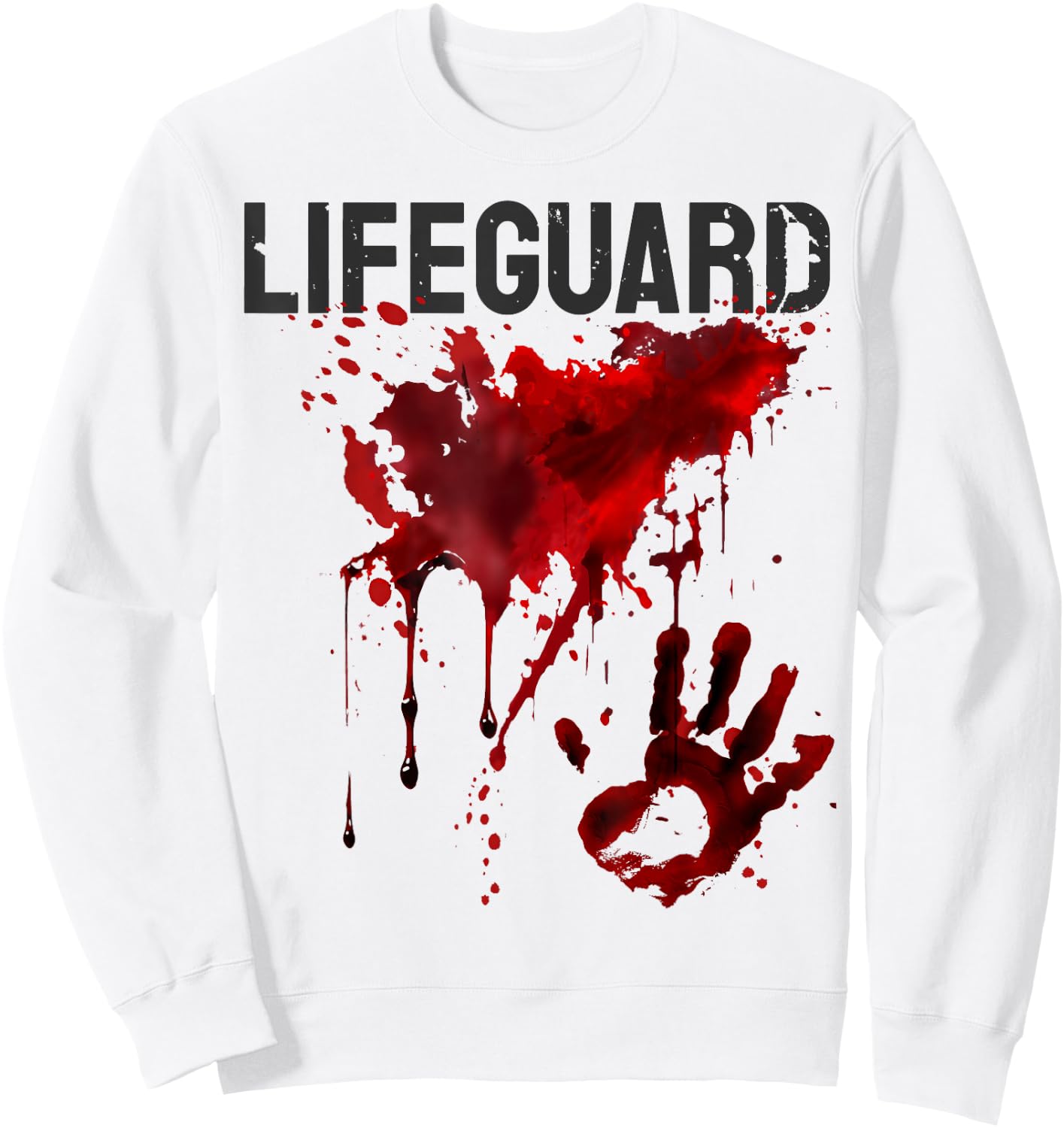 Lifeguard Shirt Blood Splatter Nurse Halloween Sweatshirt - Sweatshirt | White