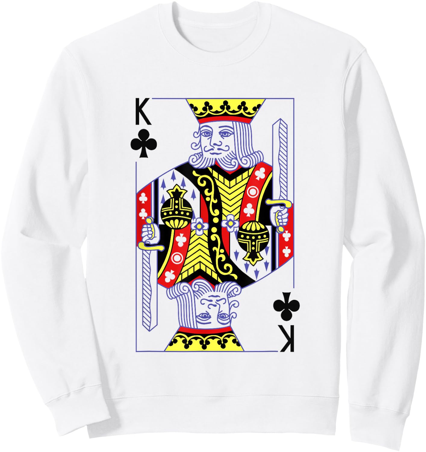 King Of Clubs Royal Flush Costume Halloween Playing Cards Sweatshirt - Sweatshirt | White
