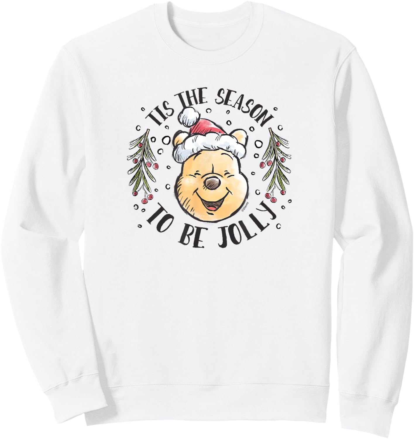 Winnie the Pooh - Tis The Season To Be Jolly Santa Hat Sweatshirt - Sweatshirt | White