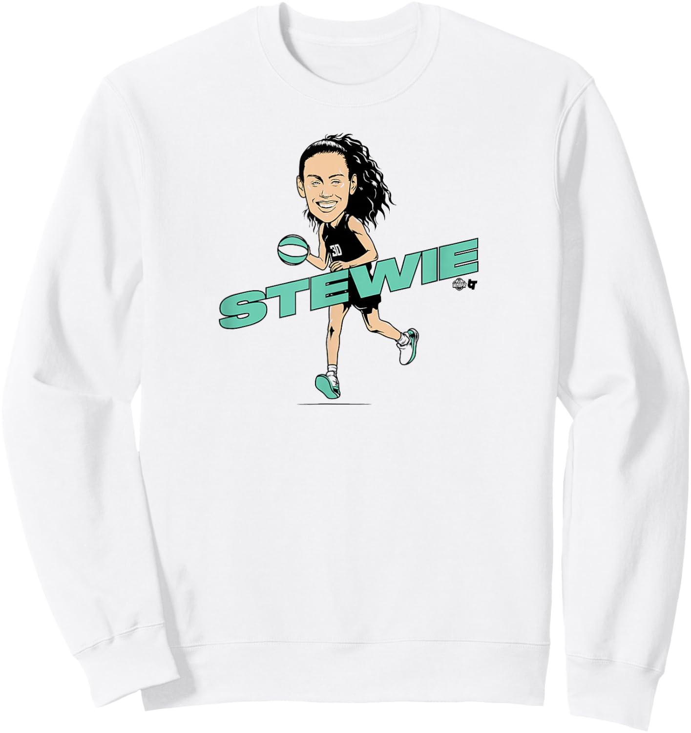 Breanna Stewart - Caricature - New York Basketball Sweatshirt - Sweatshirt | White