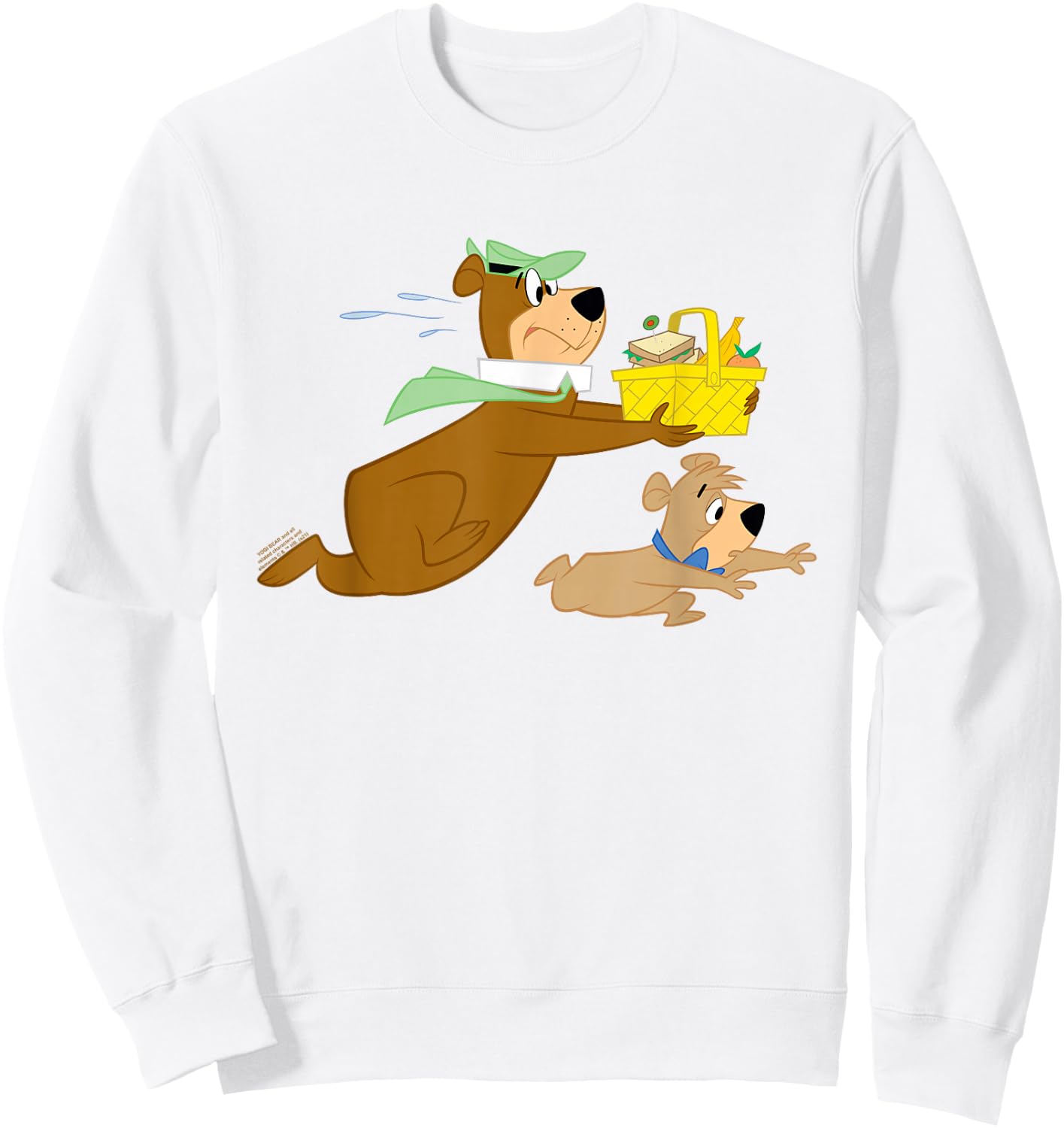 Yogi Bear Yogi and Boo Boo Steal Picnic Basket Sweatshirt - Sweatshirt | White