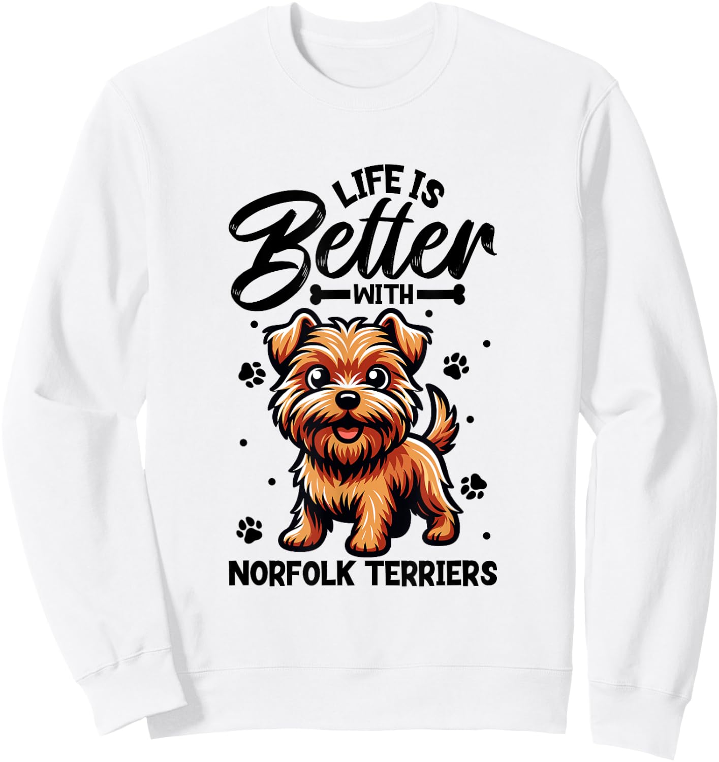 Best life with Norfolk Terrier Sweatshirt - Sweatshirt | White
