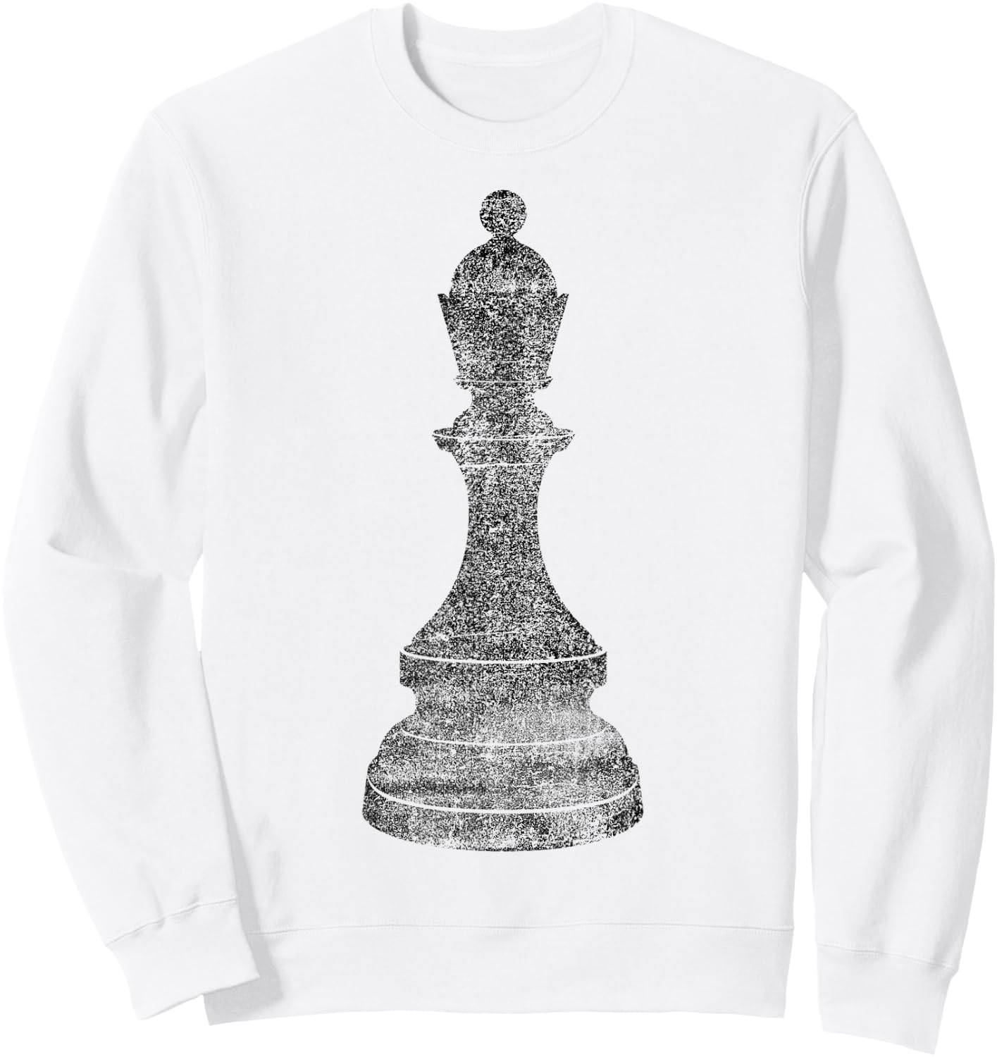 Distressed vintage Chess piece black Queen chess player game Sweatshirt - Sweatshirt | White