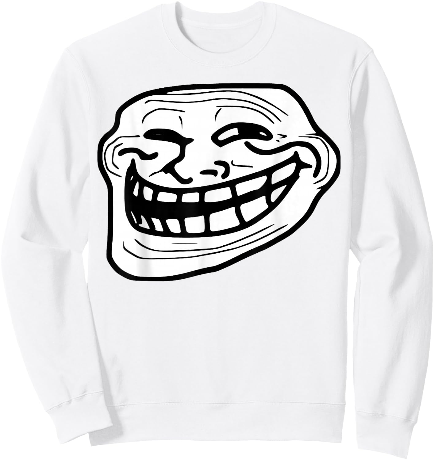Troll Face Meme Funny Dank Meme Troll Face Sweatshirt - Sweatshirt | White