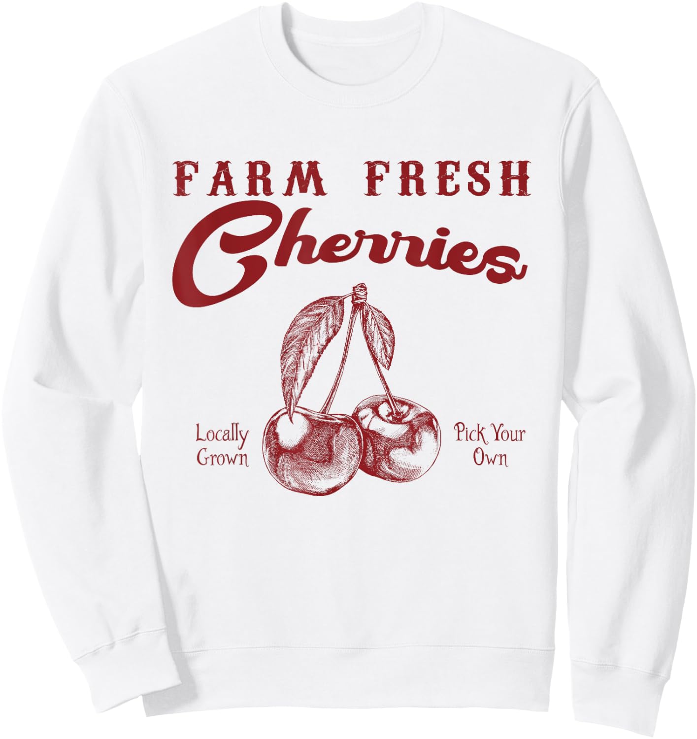 Farm Fresh Cherries Sweatshirt - Sweatshirt | White