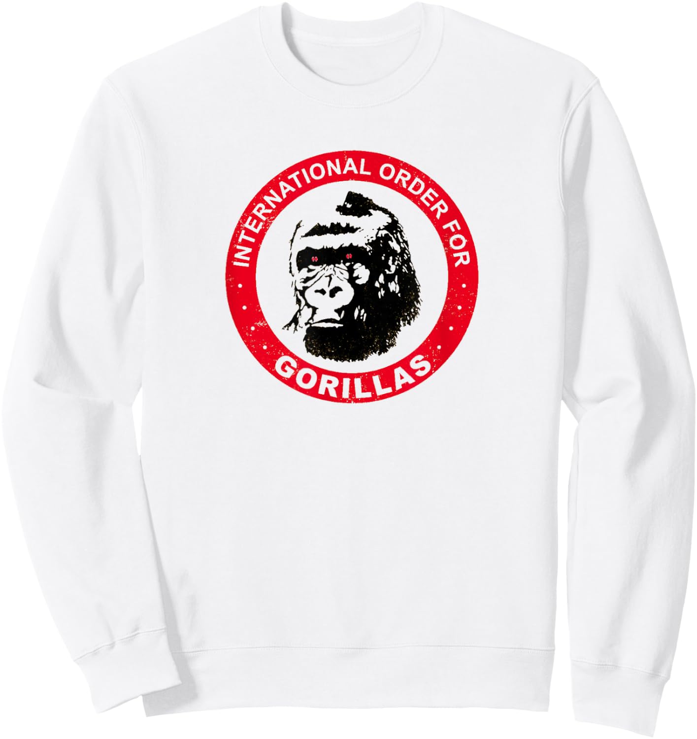 International Order For Gorillas Retro 80s Sweatshirt - Sweatshirt | White