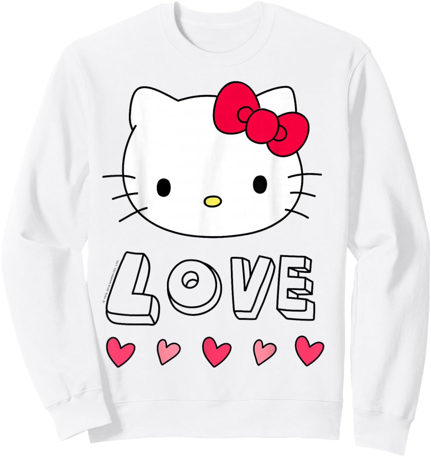 Hello Kitty Love and Hearts Valentine Shirt Sweatshirt - Sweatshirt | White