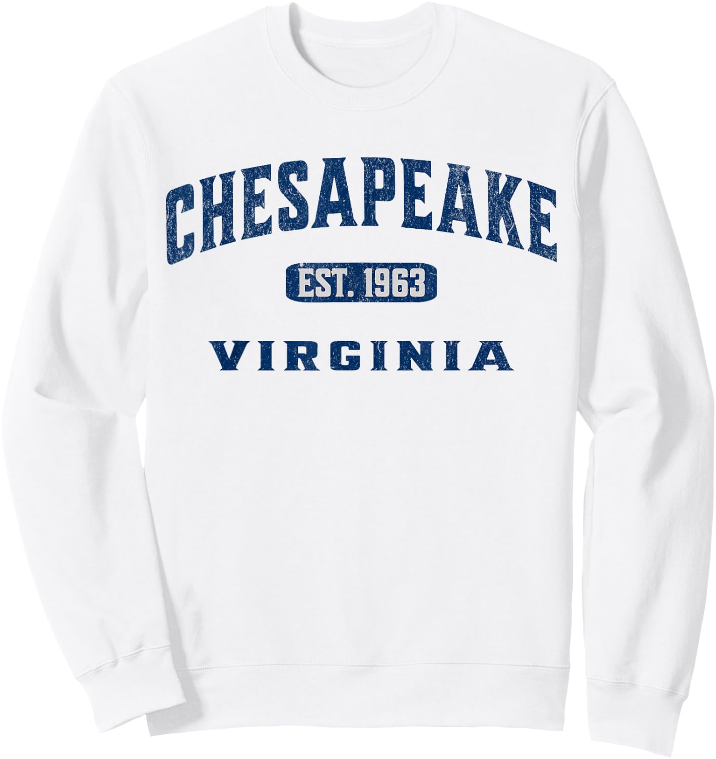 Vintage Athletic VA Souvenir Visit Chesapeake Virginia Sweatshirt - Sweatshirt | White
