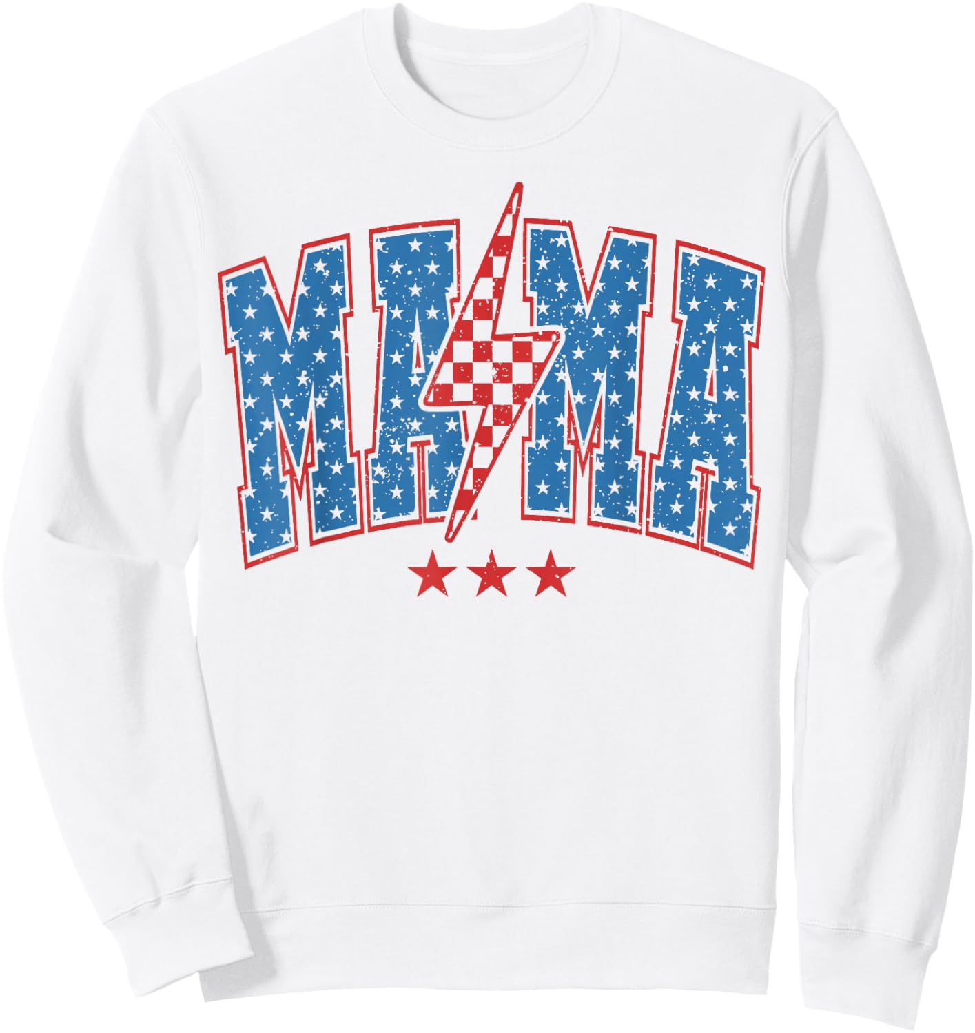 American Mama and Mini 4th of July, Mama lignting Bolt Sweatshirt - Sweatshirt | White