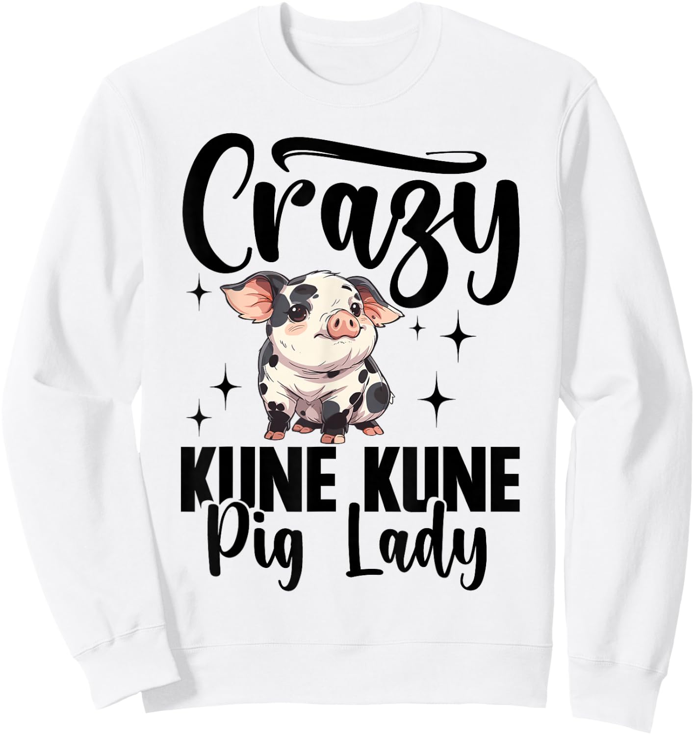 Kune Kune Pig Girl Accessories Kunekune Pig Sweatshirt - Sweatshirt | White