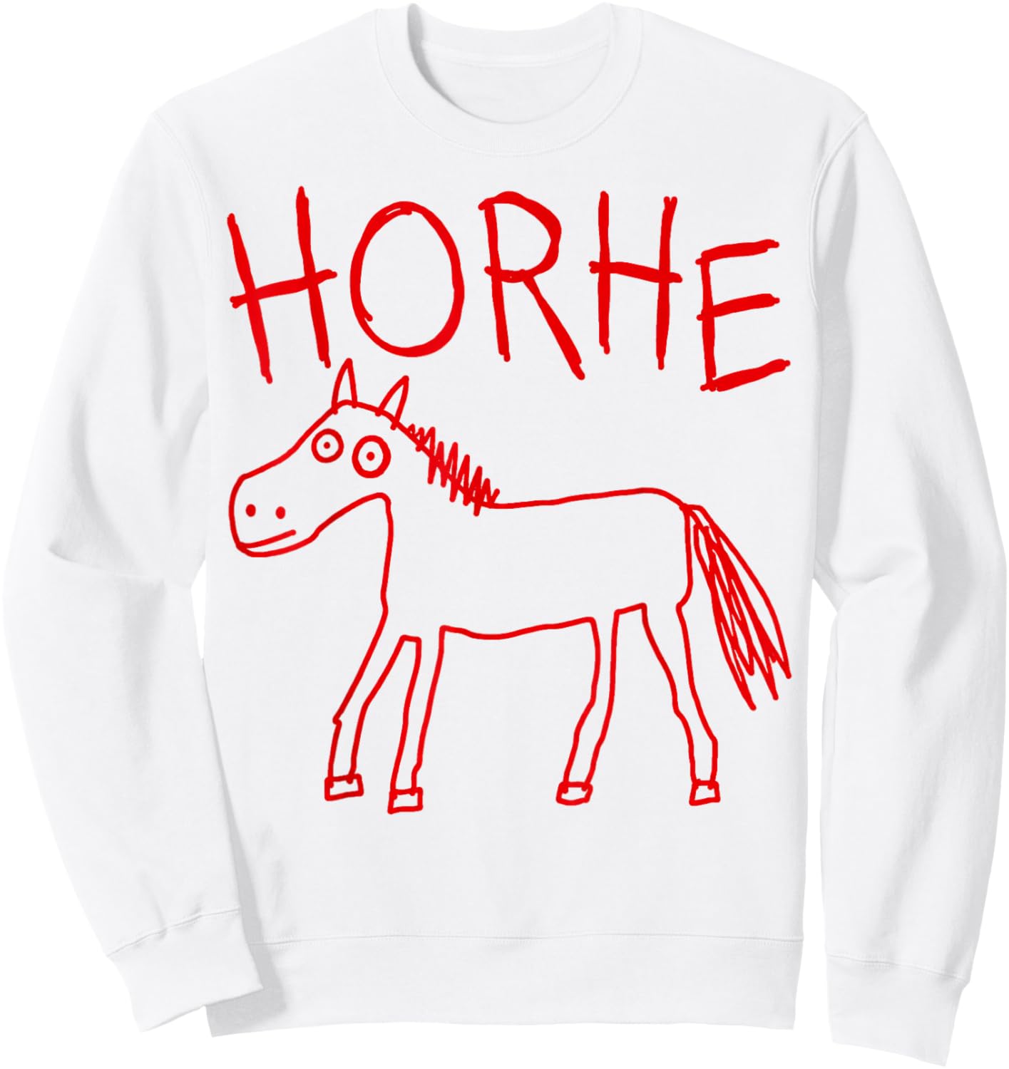 Funny Horse Meme Silly Animal Humor Sweatshirt - Sweatshirt | White