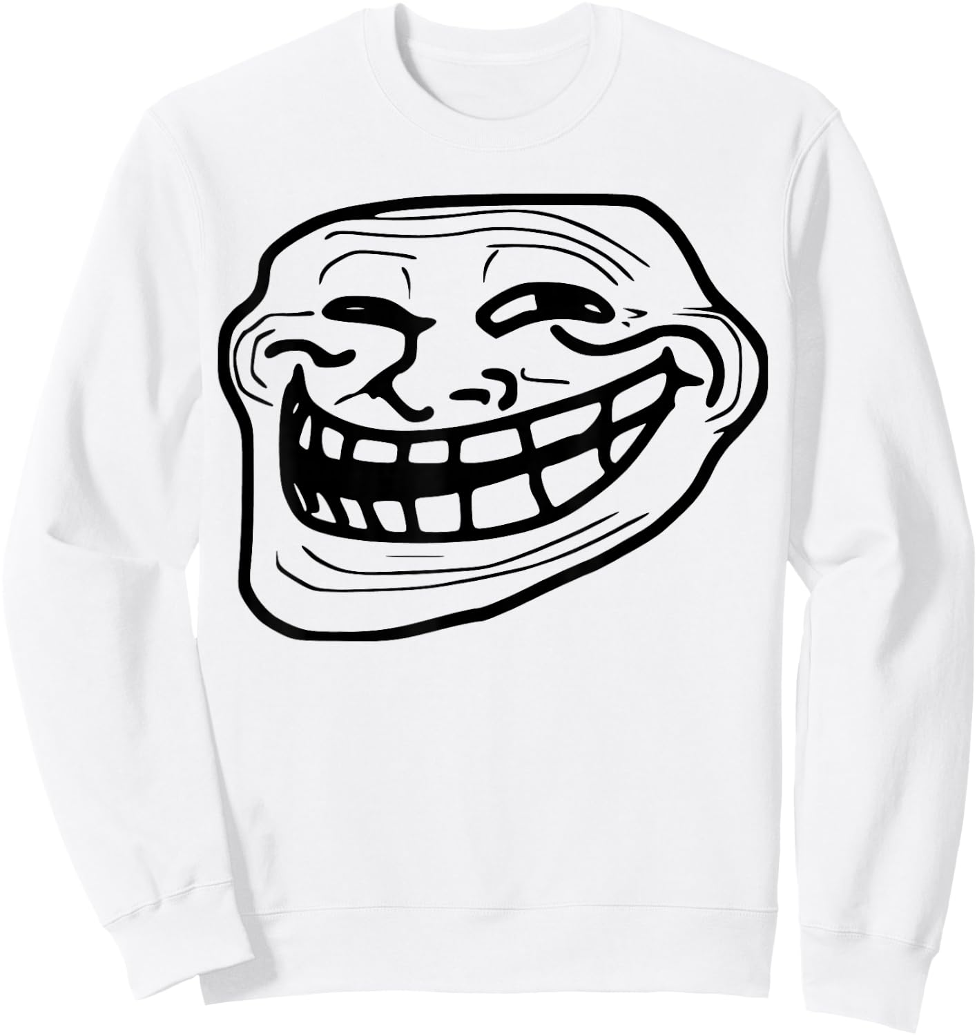 Troll Face Meme Funny Dank Meme Troll Face Sweatshirt - Sweatshirt | White