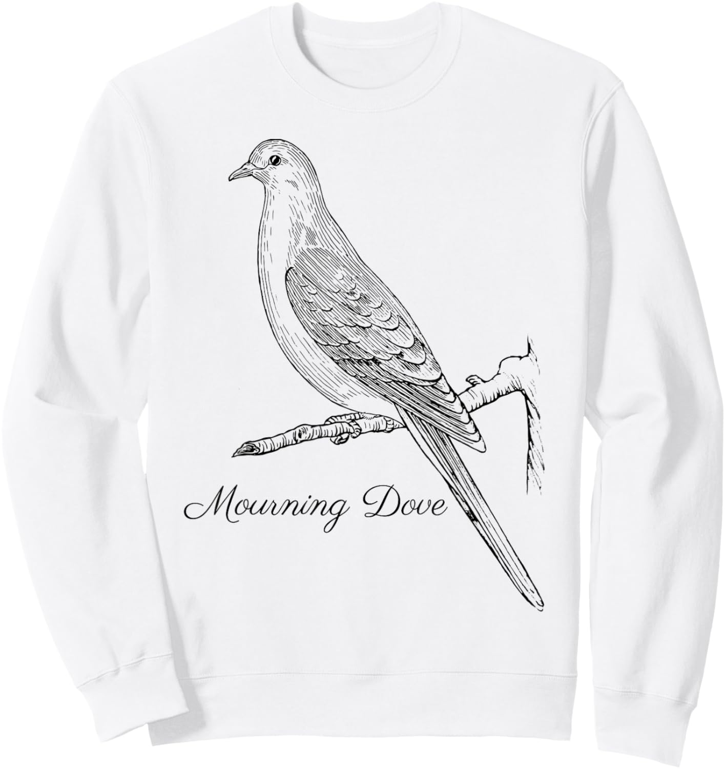 Mourning Dove Bird Shirt Ornithology Black Lines Sweatshirt - Sweatshirt | White