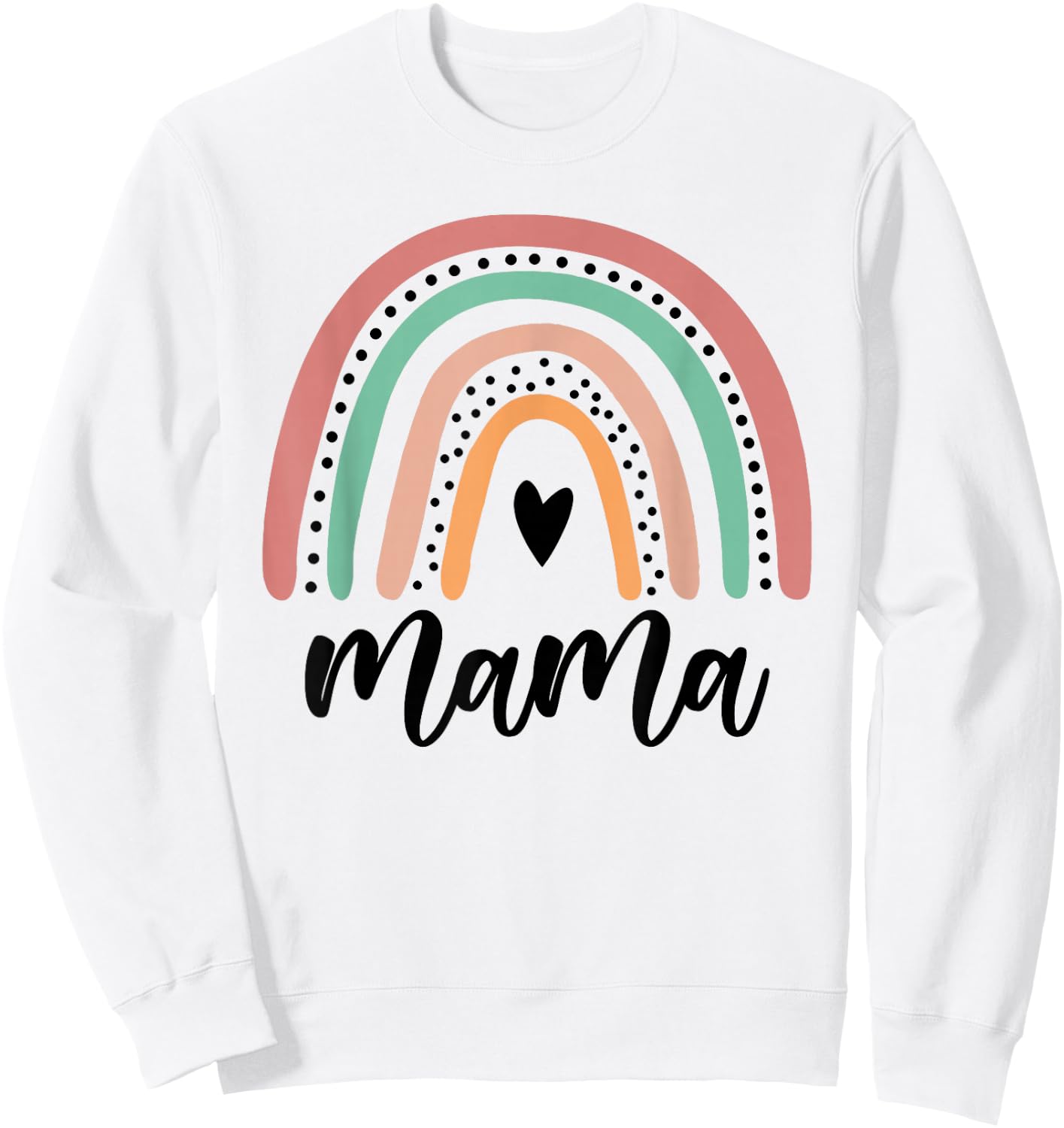 Rainbow Mama Gift Mothers Day New Mom Life Miracle Baby Boho Sweatshirt - Sweatshirt | White