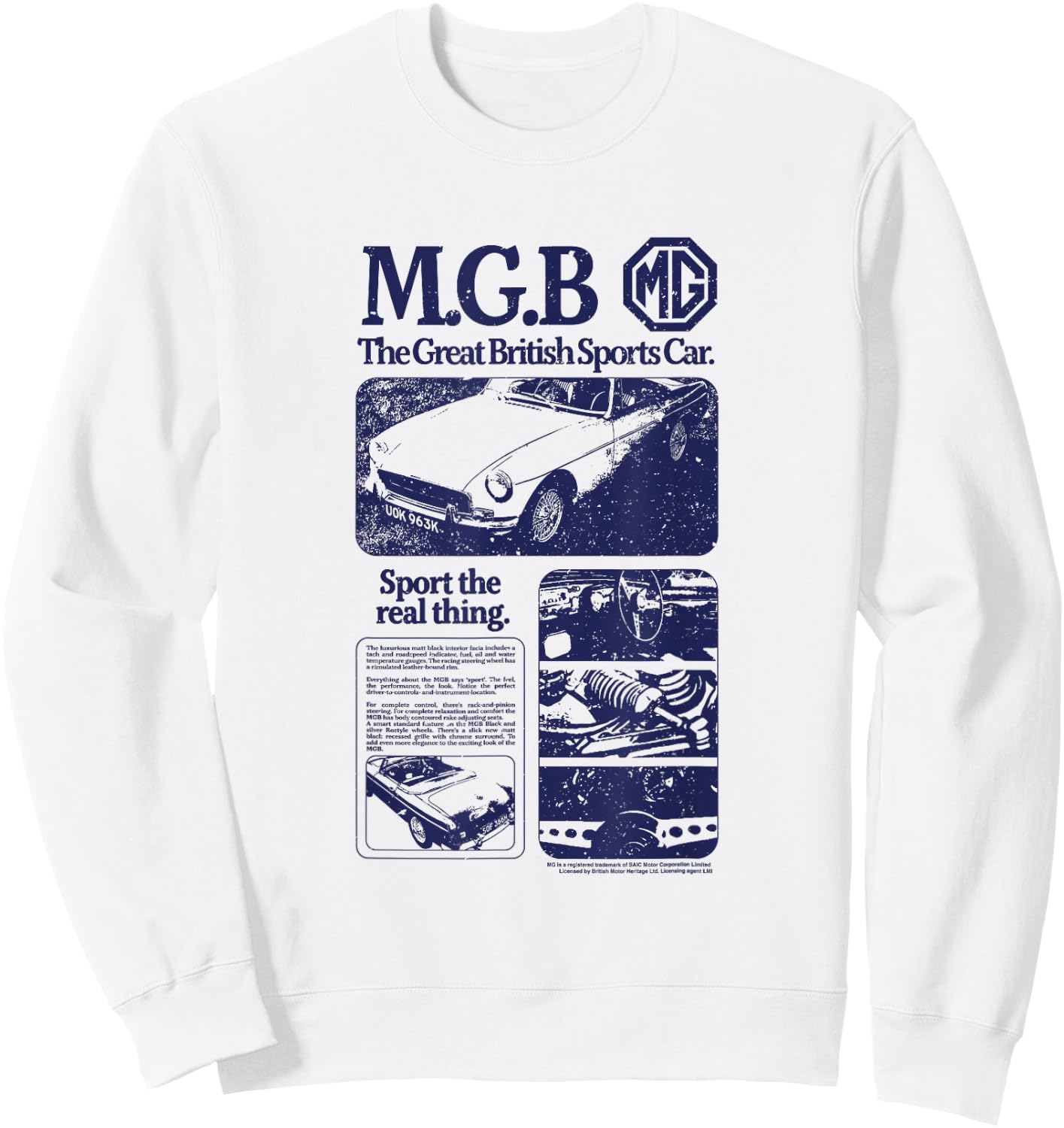 MG MGB Sports Car Promo Ad Sweatshirt - Sweatshirt | White