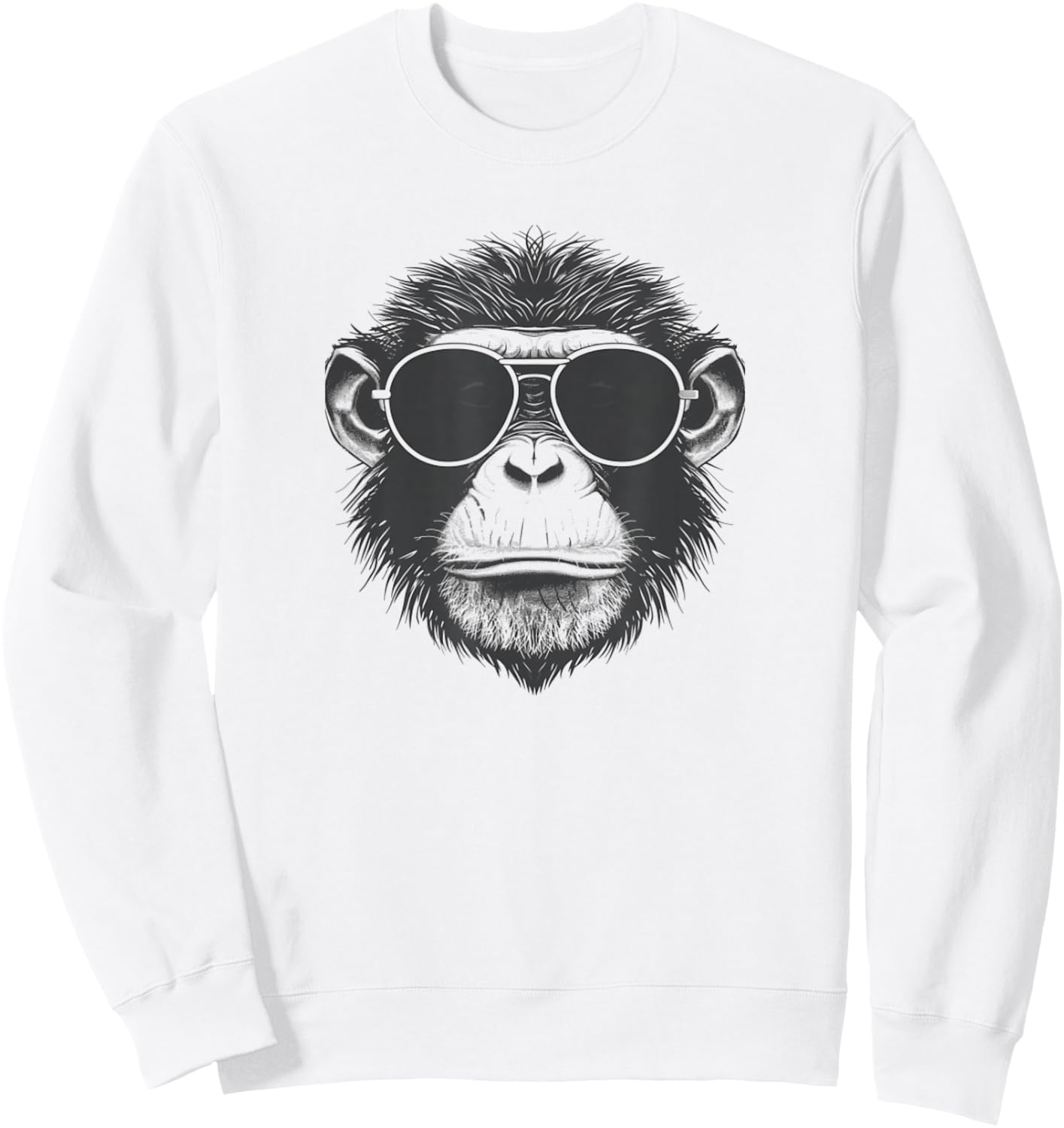 Cute Aviator Monkey Women Girl Boy Funny Animal Sweatshirt - Sweatshirt | White