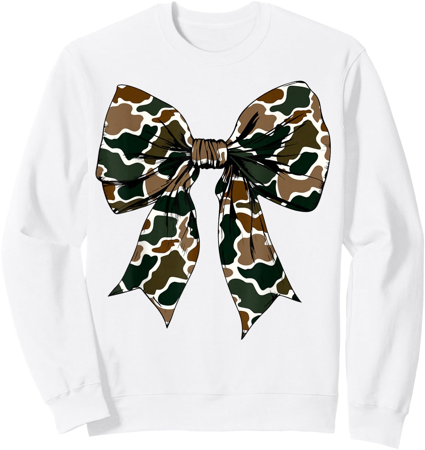 Camo Coquette Bow Duck Hunt Duck Hunting Women Girls Kids Sweatshirt - Sweatshirt | White