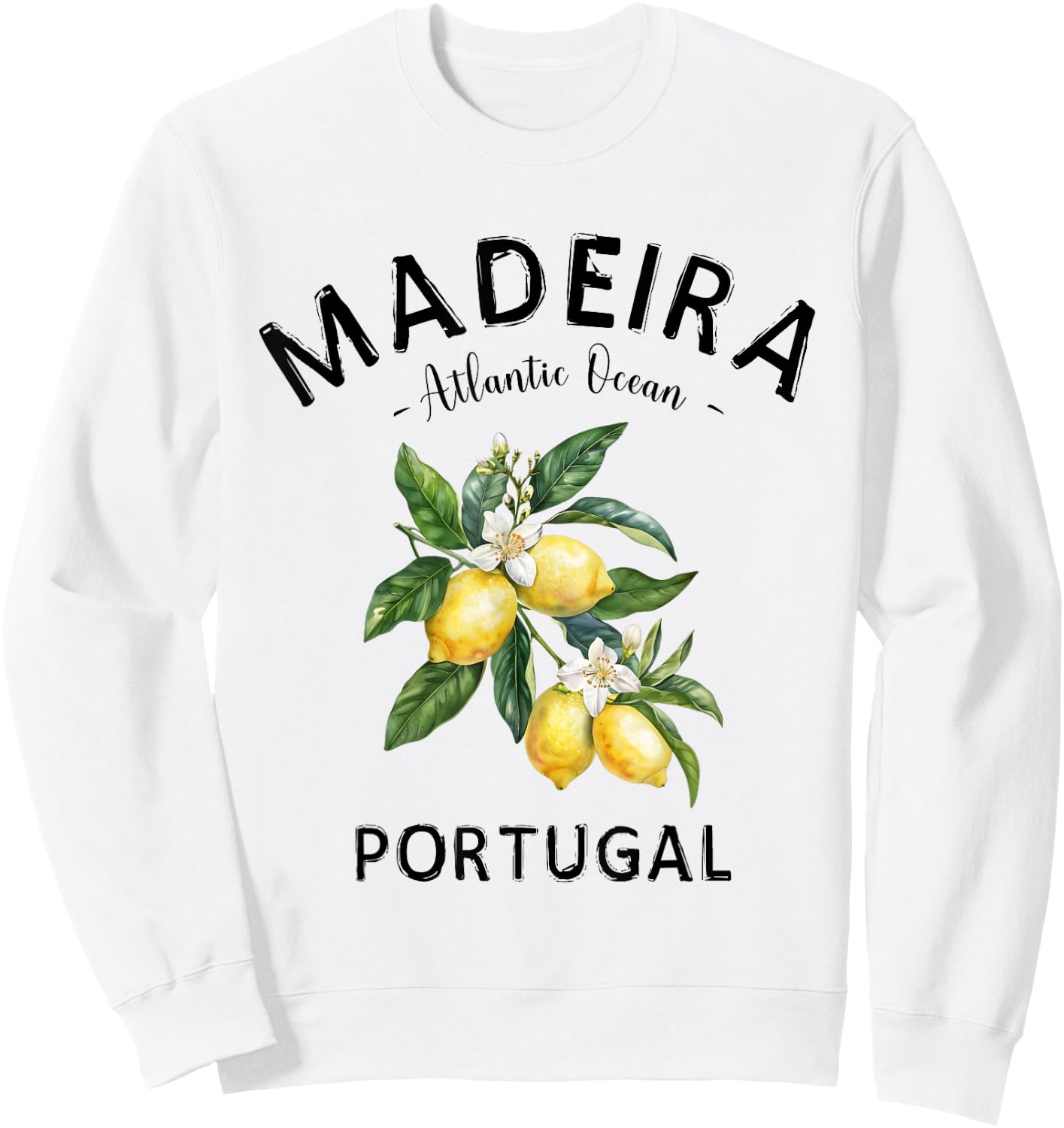 Madeira Island Lemon Art Portugese Fruit Portugal Souvenir Sweatshirt - Sweatshirt | White