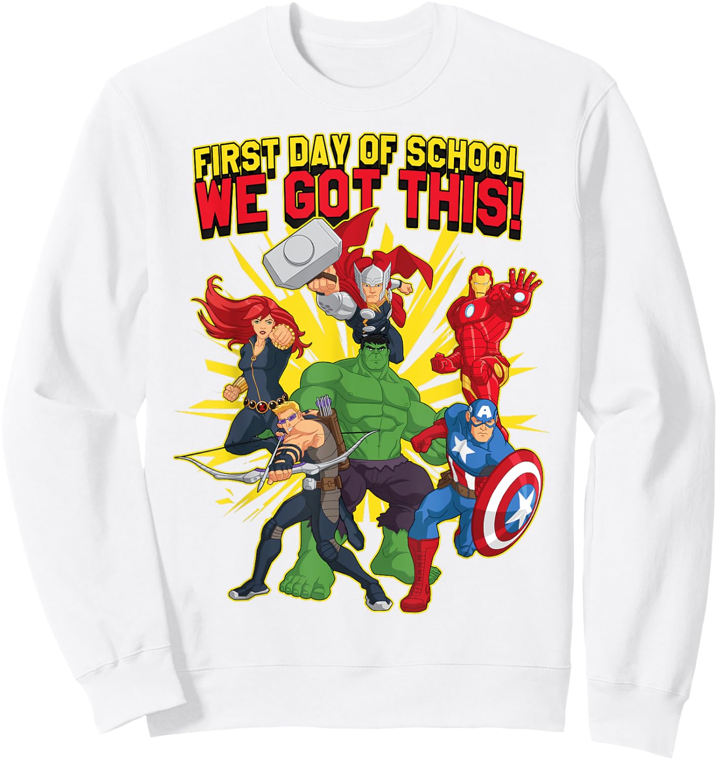 Marvel Avengers First Day Of School Text Sweatshirt - Sweatshirt | White