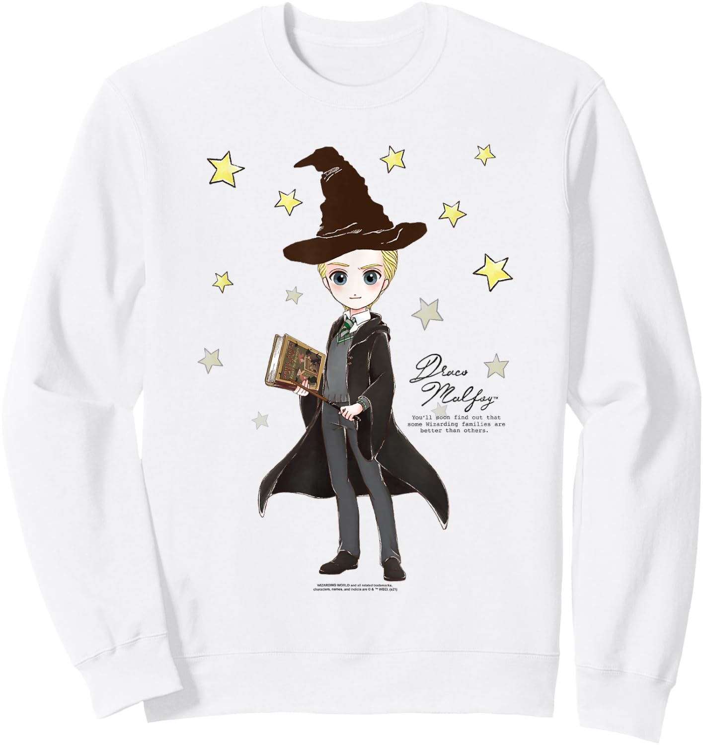 Harry Potter Draco Malfoy Quote and Stars Sweatshirt - Sweatshirt | White