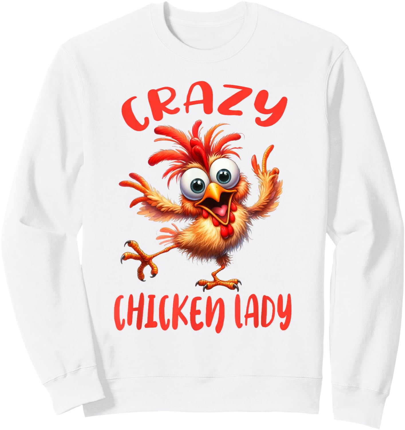 Crazy Chicken Lady Stress Anxiety Farmers Wife Farm Eggs Sweatshirt - Sweatshirt | White