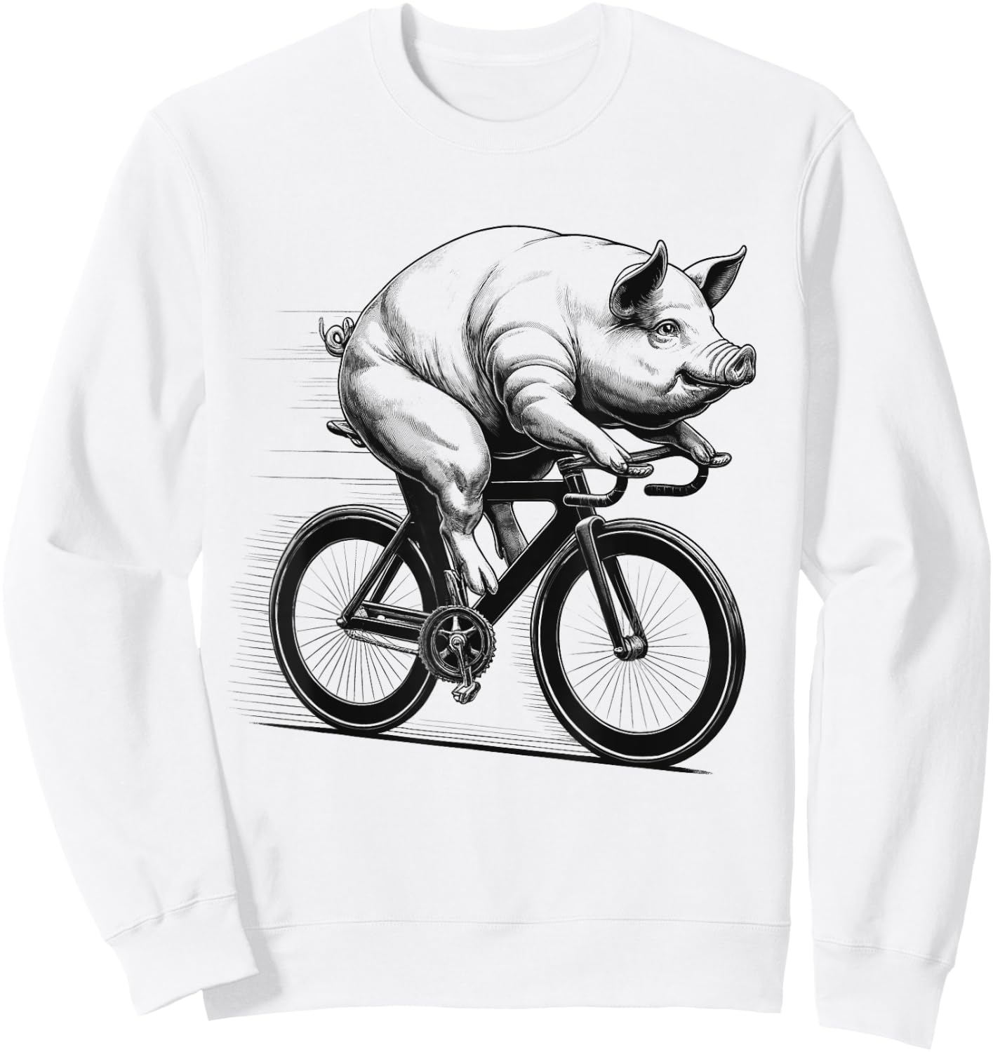 Pig Riding Bike Biker Bicycle Lover Biking Sweatshirt - Sweatshirt | White