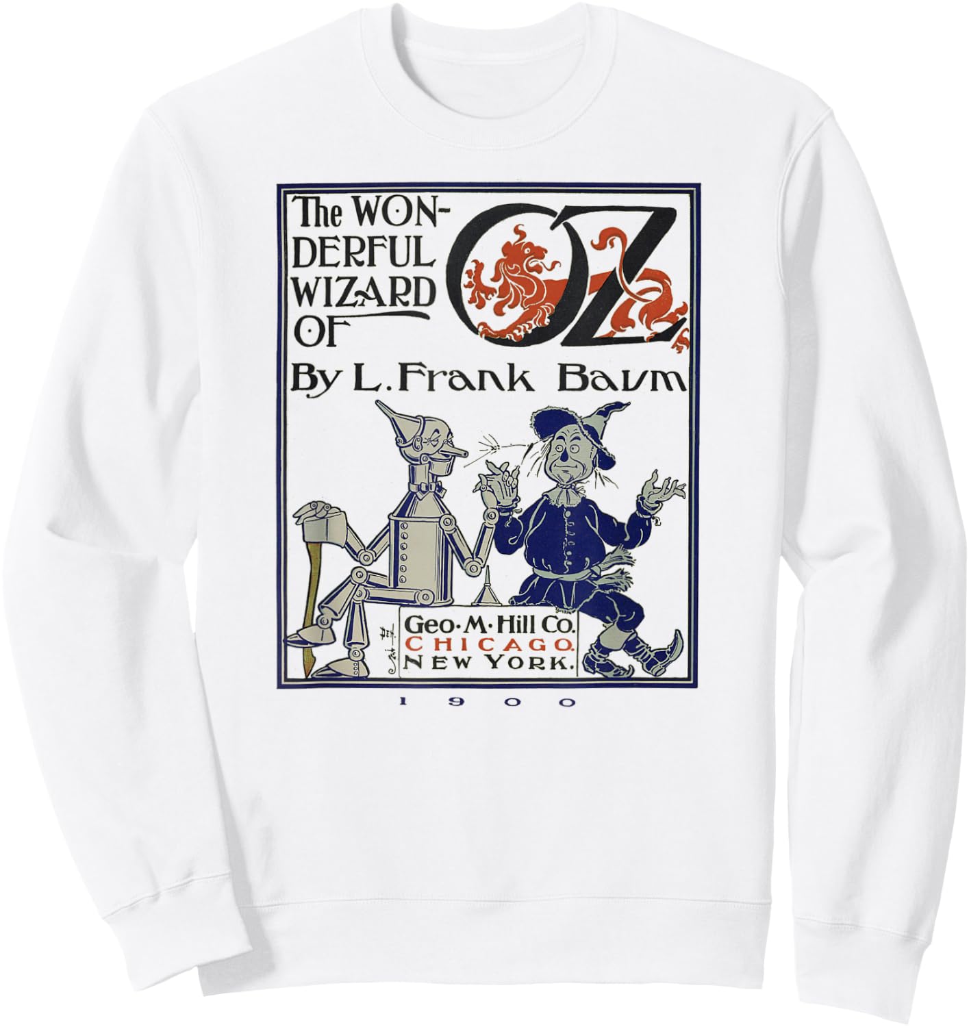 Wizard of OZ Gifts-Oz Tin Man Scarecrow Wizard of OZ Book Sweatshirt - Sweatshirt | White
