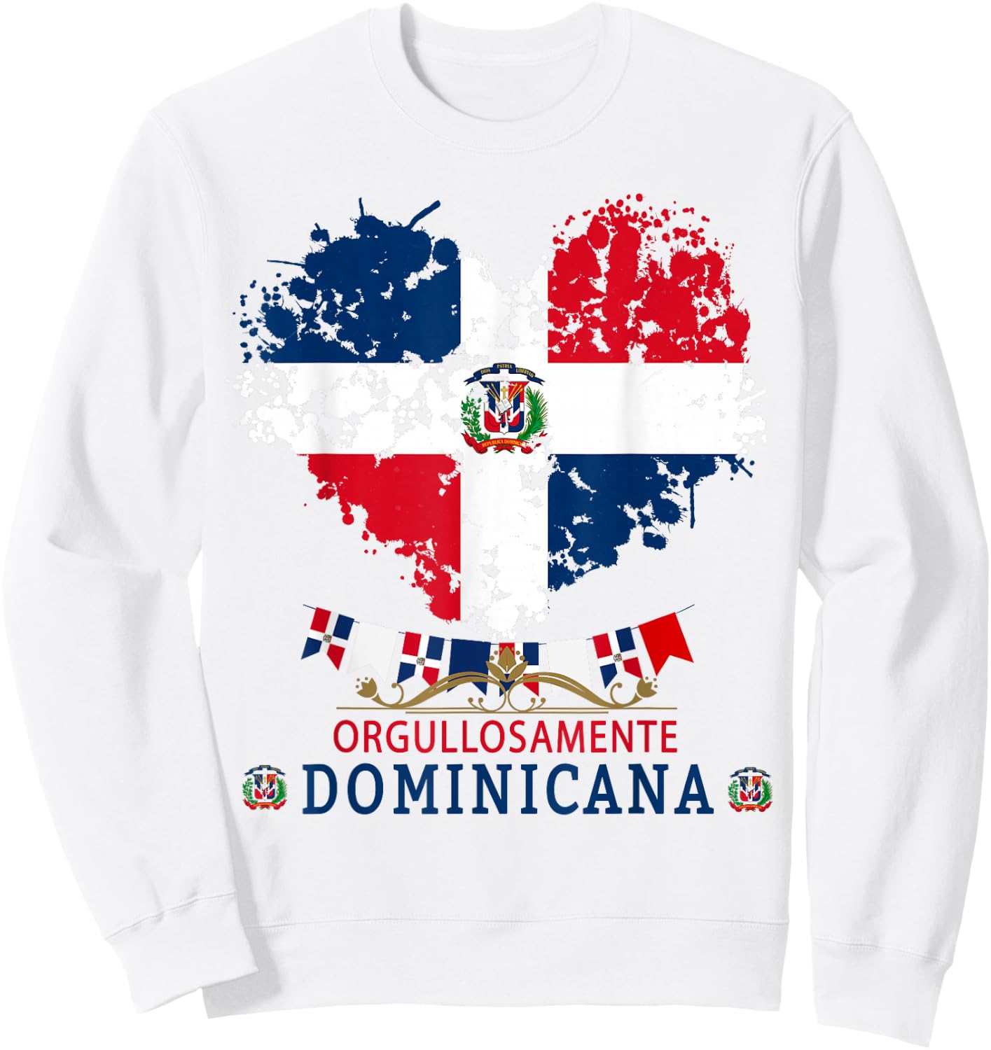 Coat of Arms Republica Dominicana & Dominican Flag Outfit Sweatshirt - Sweatshirt | White