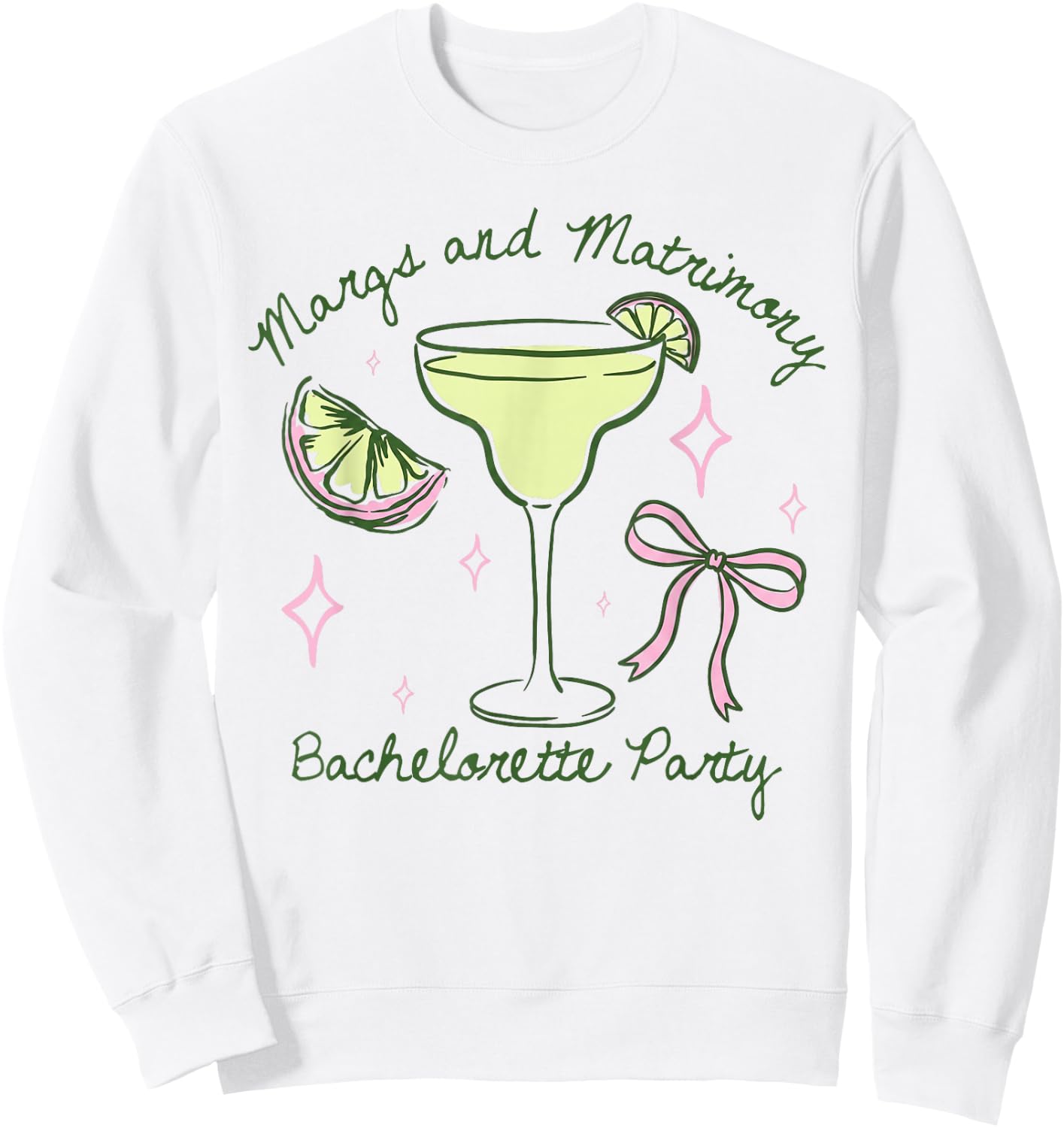 Margs and Matrimony Funny Tequila Bachelorette (2-Sided) Sweatshirt - Sweatshirt | White