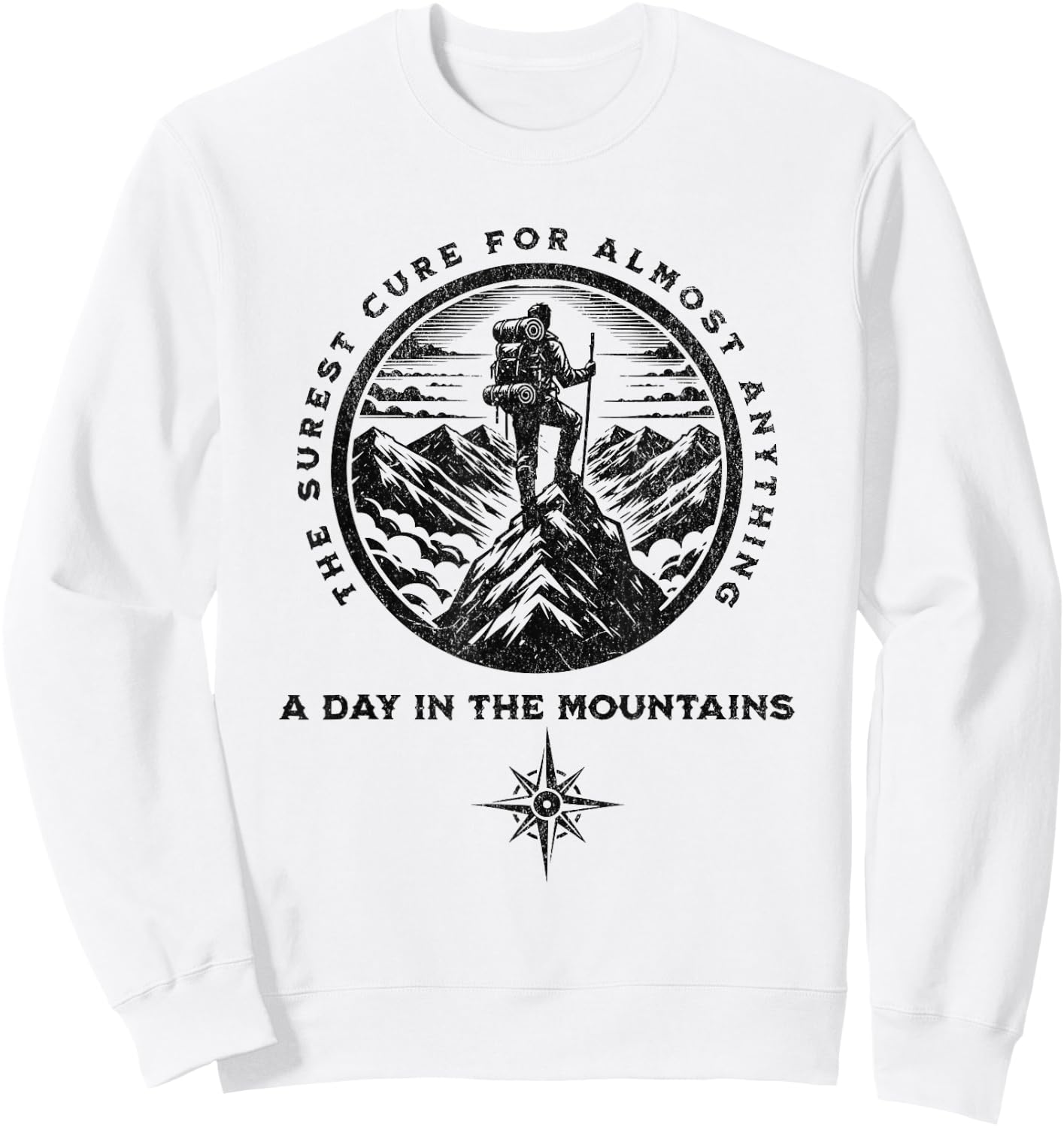 A Day in the Mountains - , men and kids Cool Hiking Sweatshirt - Sweatshirt | White