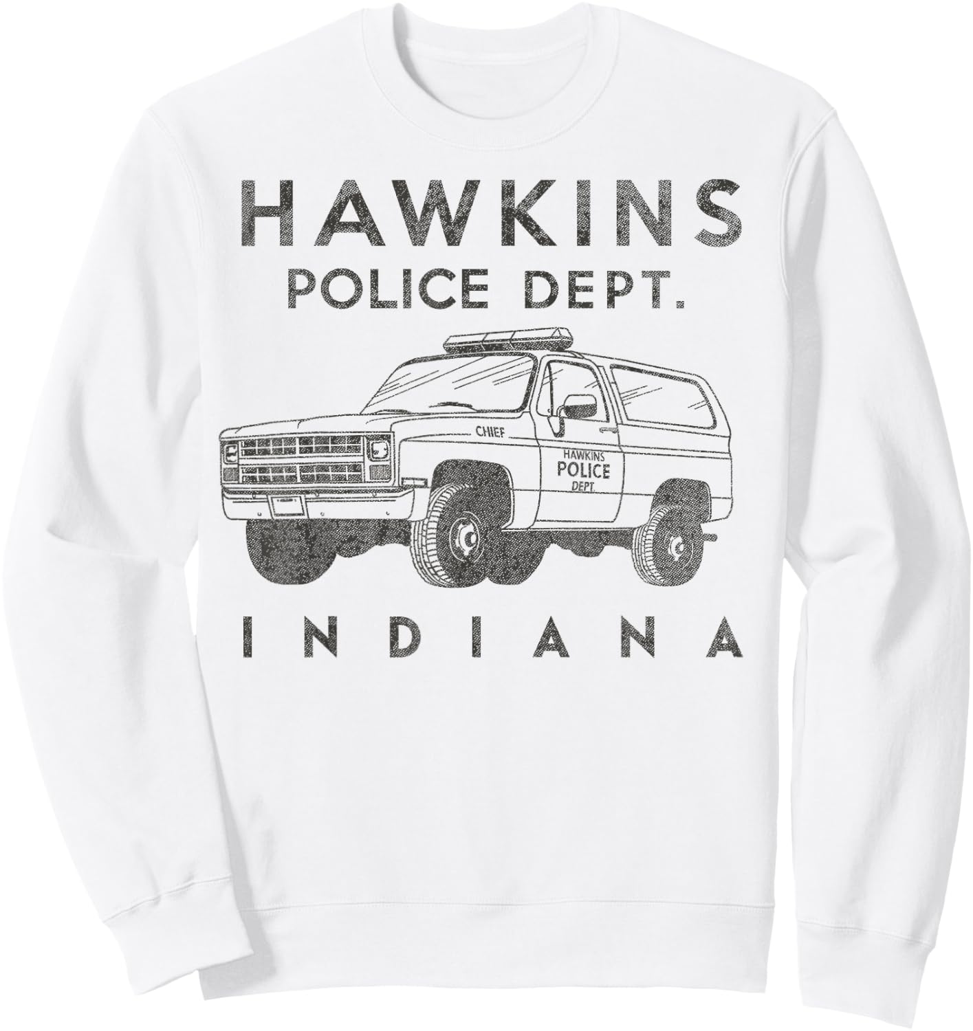 Netflix Stranger Things Hawkins Police Dept. Indiana Sweatshirt - Sweatshirt | White